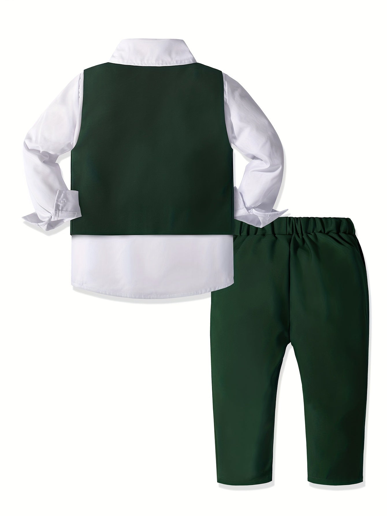 Boys' Green 4-Piece Suit Set for Formal Occasions
