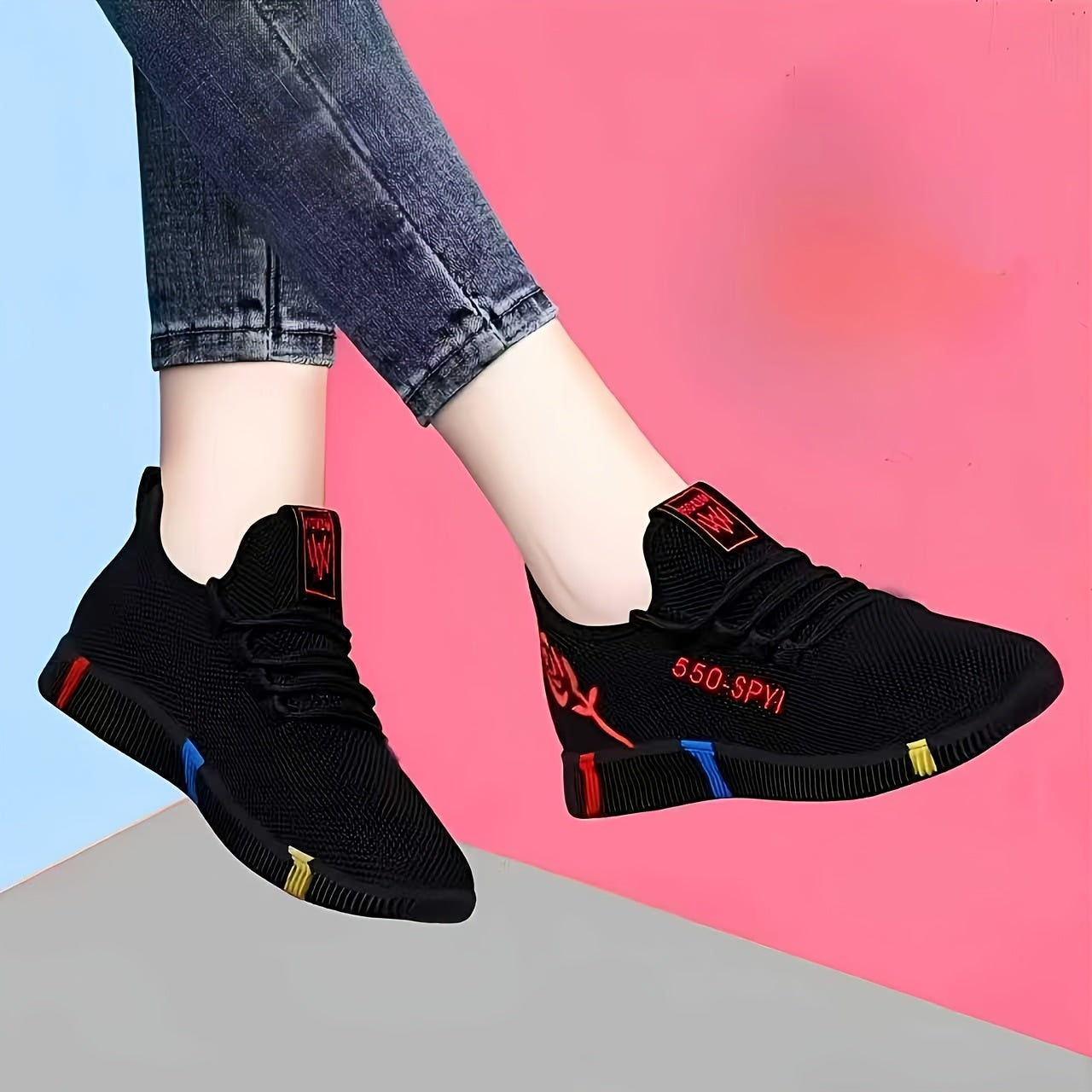 Women'S Casual Sports Shoes, Spring Fashion New Trendy Breathable Mesh Running Shoes, Anti-slip and Wear-resistant Lightweight Casual Shoe