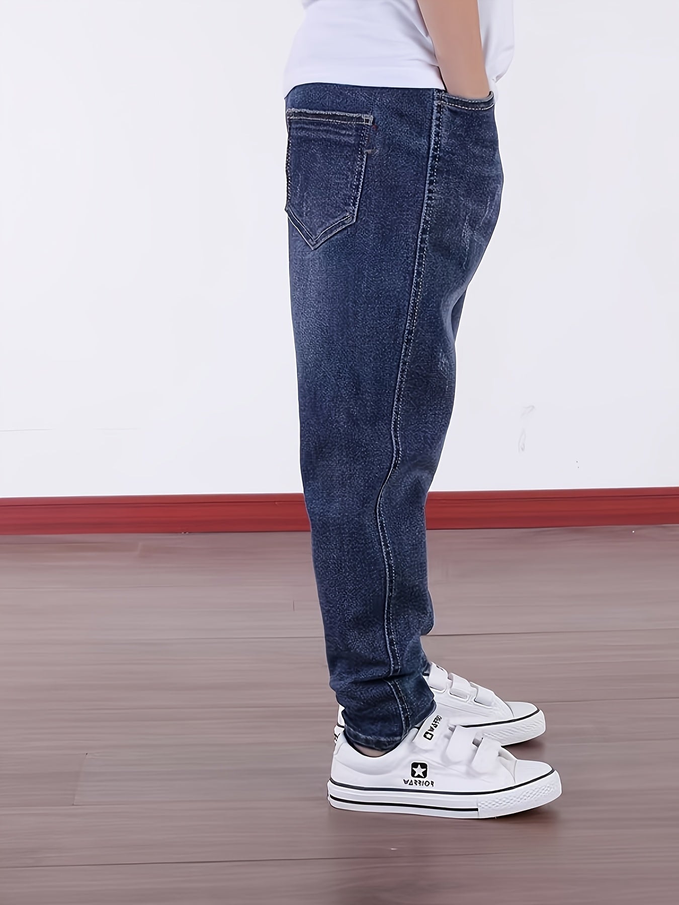 Boys' Skinny Stretch Jeans Mid-Waist Casual Long Pants
