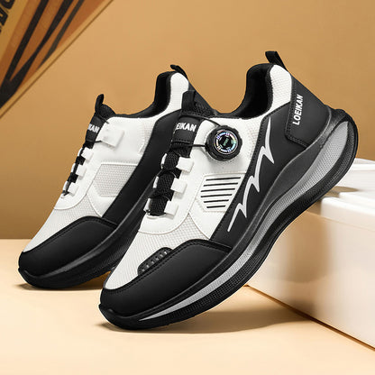 Men's Low-Top Casual Sneakers with Twist Buckle Design
