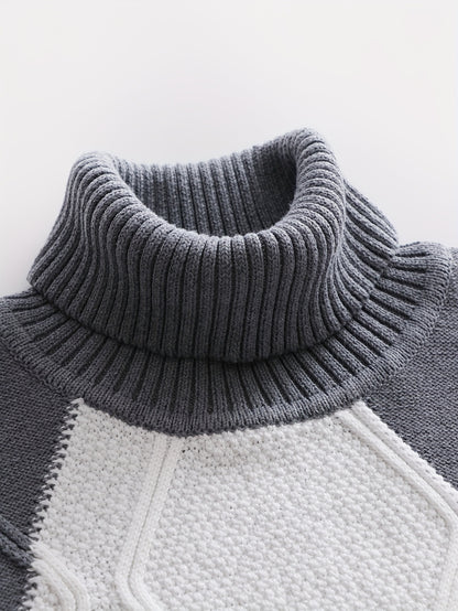 New Fashion Men'S Pullover with Color-Blocked Knitted Long Sleeves from Tie Mu Zhen OBM.