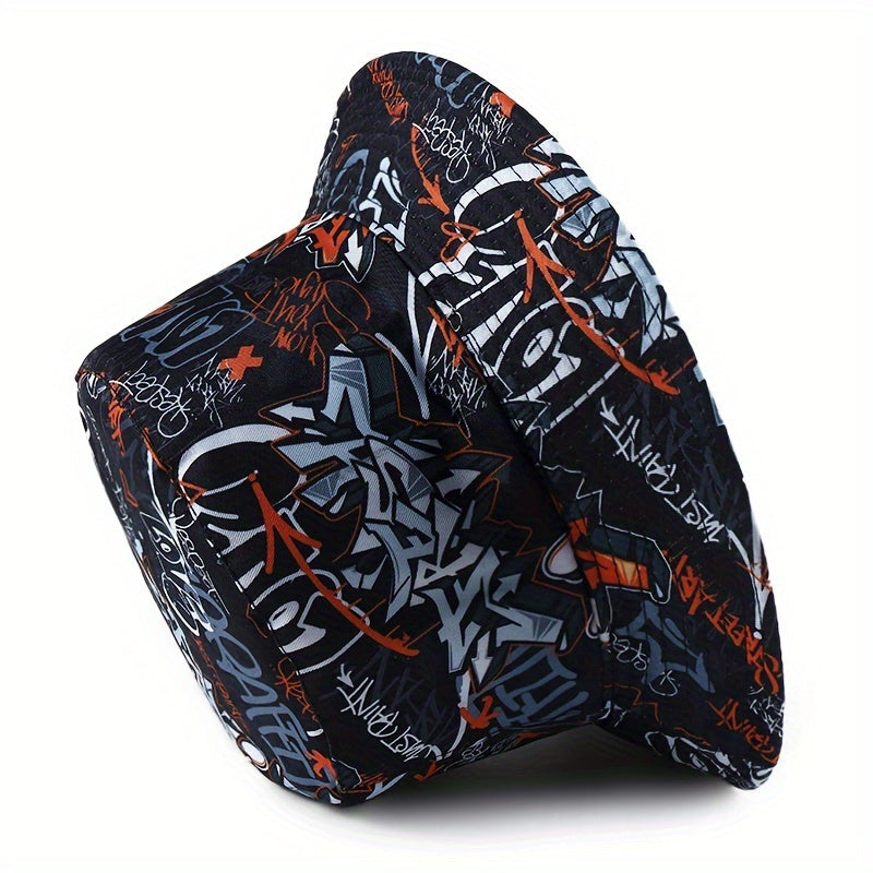 Letter Printed Bucket Hats For Men And Women - Outdoor Sun Protection Double-Sided Hats
