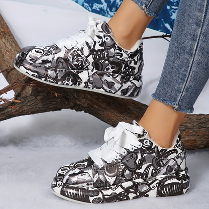 Women'S Fleece-Lined Winter Boots - Comfortable Lace-Up Thick Soles, Round Toe, Available in White, Black, And Lace Detailing - Ideal for Cozy Wear in Cold Weather, Snow Boots.