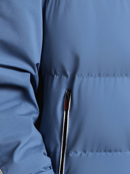 Men'S Heavyweight Winter Hooded Jacket - Thermal Insulated Cold Weather Coat with Zipper Closure, Long Sleeve Outerwear for Hiking, Skiing, Thick, Hiking Gear, Sleek Design, Durable Construction, Outdoor Enthusiasts