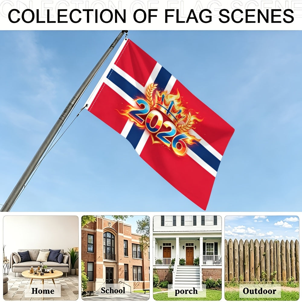 Norwegian 2026 Football Fan Flag - Vibrant Polyester Banner