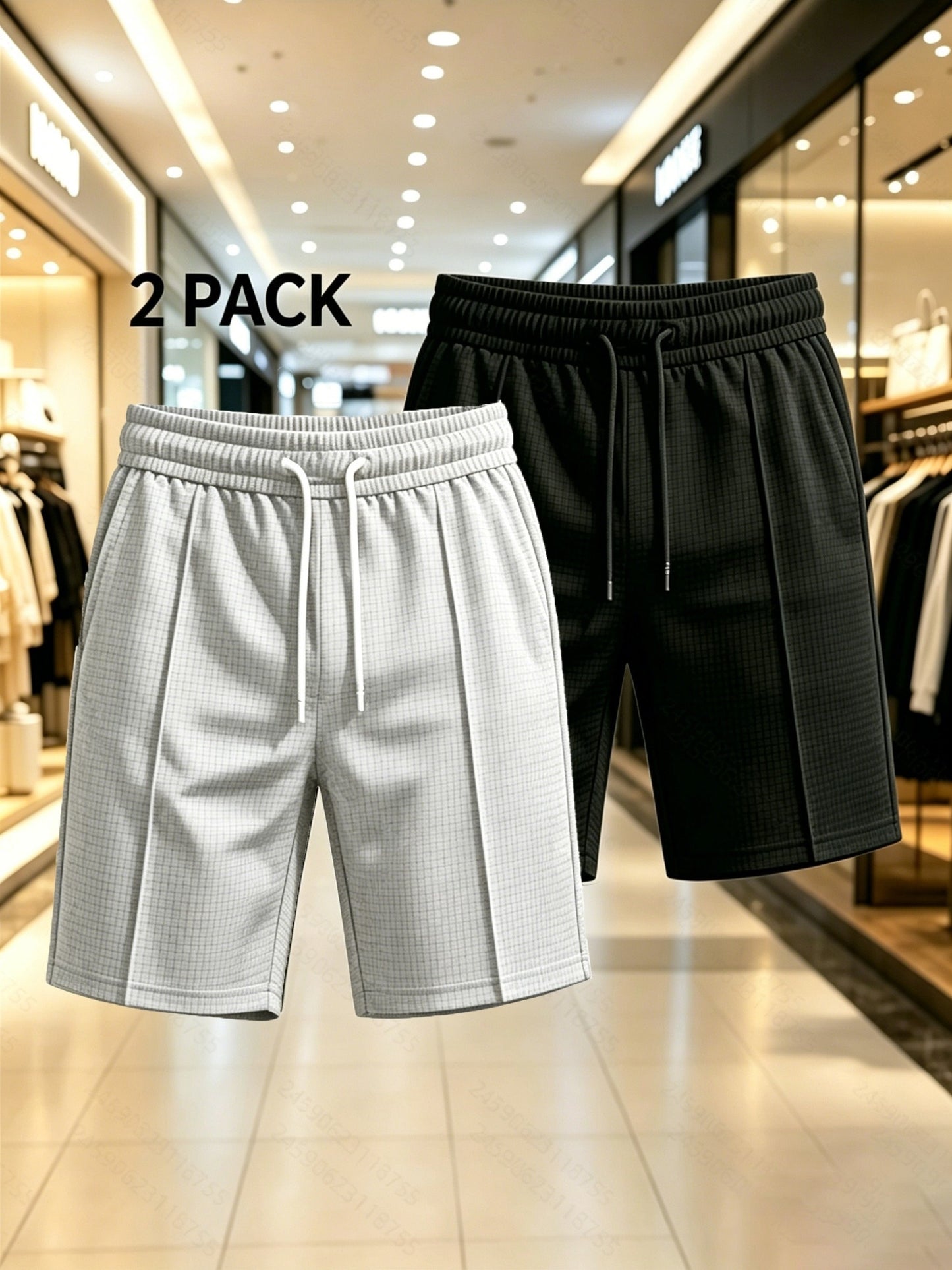 Men's Casual Summer Sports Shorts 2-Pack in Solid Colors