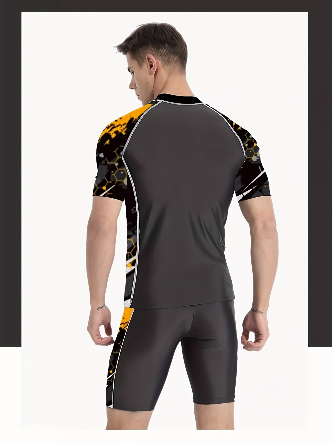 Men's Skinny Sports Swimsuit Set for Summer Beach
