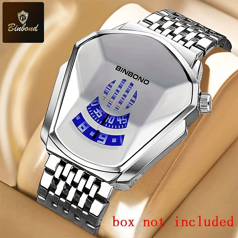 BINBOND Men's Quartz Business Watch Stainless Steel Strap