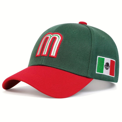 Mexico Flag Embroidered Baseball Cap Lightweight Casual Hat