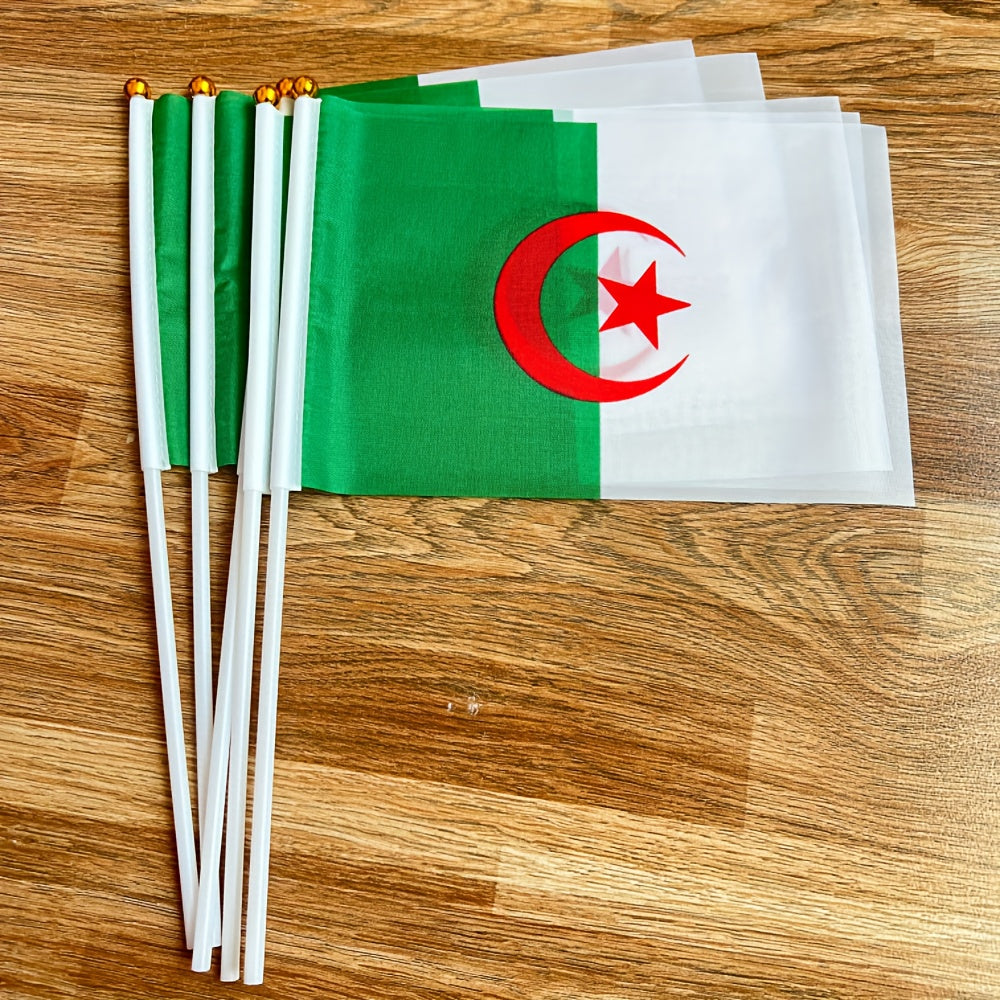 Algerian Handheld Polyester Flags 14x21cm Set of 6