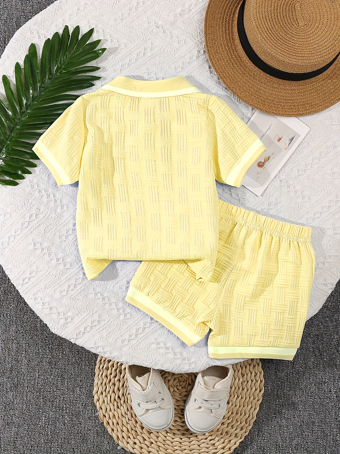 Baby Boy Summer Polo Collar Top & Pants Casual Set