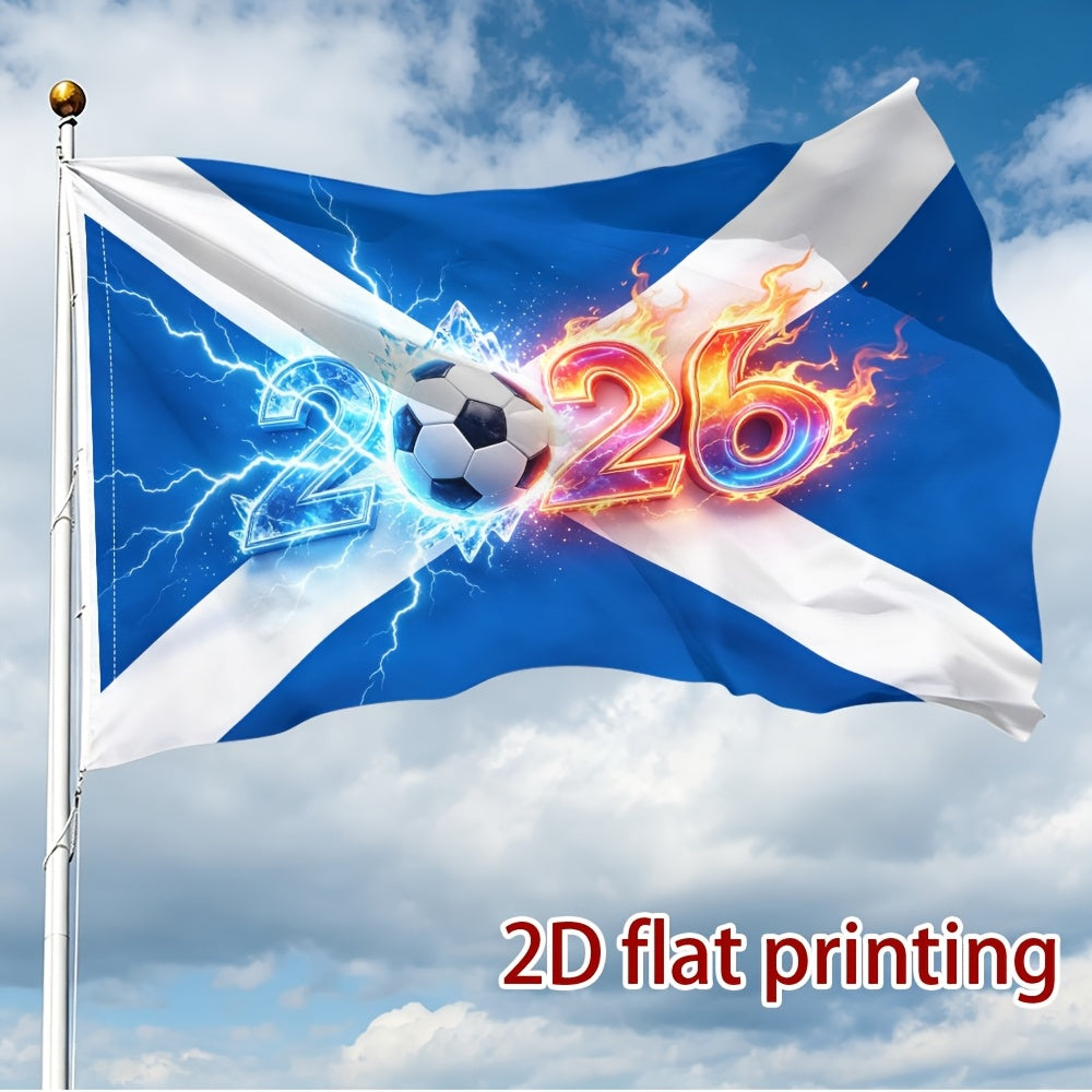 Scotland 2026 Football Flag with Lightning Flame Pattern
