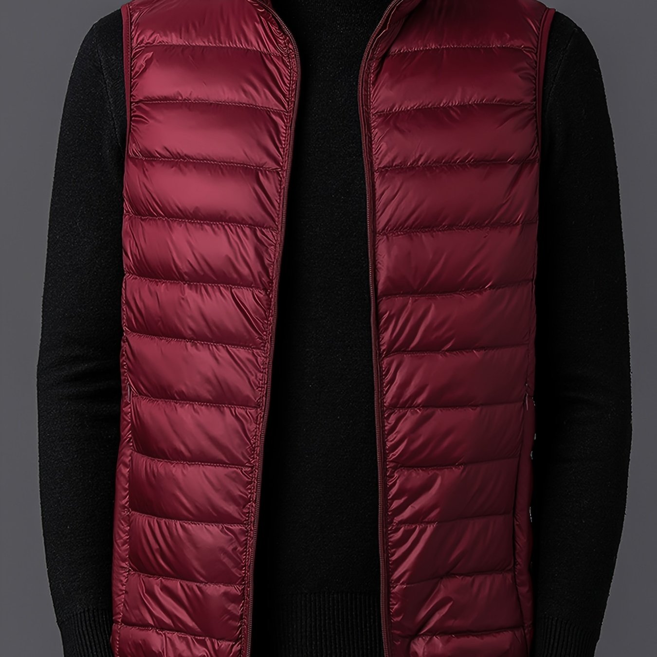 Men's Fashion Solid Color Single Vest, Youth Outdoor Sports Casual Jacket, Men's Spring Autumn Thin Stand Collar Cardigan Vest - ayq