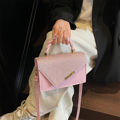 2025 new summer Women's handbag, one shoulder  , metal decorative small square bag