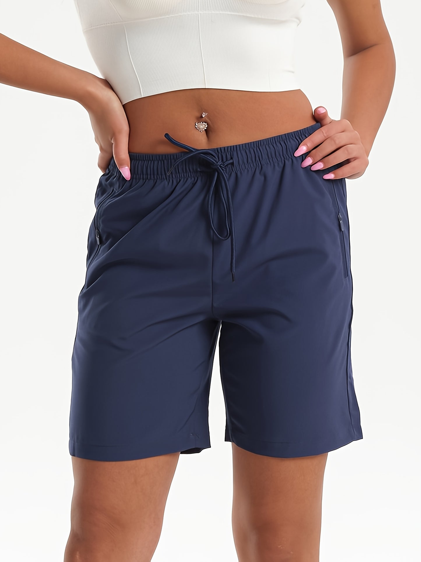 Men's Multi-Pocket Three-Quarter Summer Shorts with Zippers