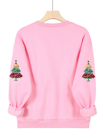 Women'S Glittery Snowman & Santa Hat Print Sweater - Winter Warmth with Red & Snowflakes, Round Neck Casual Sweater for Fall & Winter, Cozy Holiday Outfit For Christmas & New Year's, Christmas Sweater, Seasonal Fashion, Festi