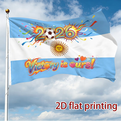 Argentina 2026 Victory Football Fan Flag - Polyester, Outdoor Use