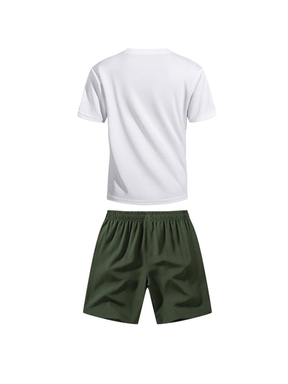 Boys' Quick-Dry Summer Shirt & Shorts Set with Reflective Strips