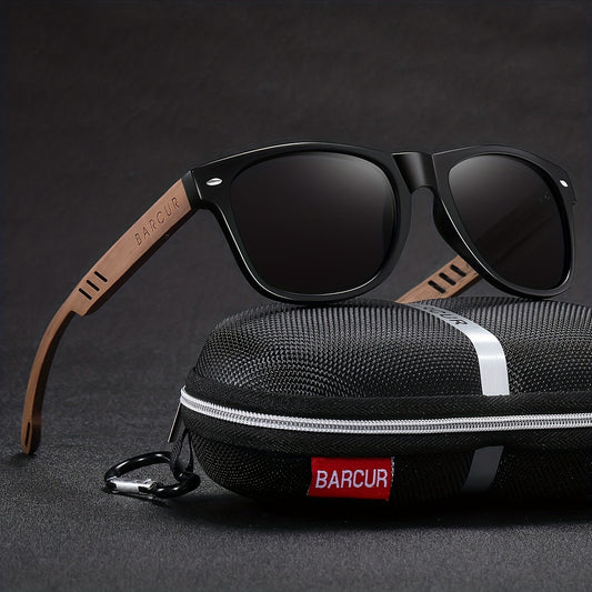 Men's Casual Polarized Black Walnut Sunglasses with UV Protection