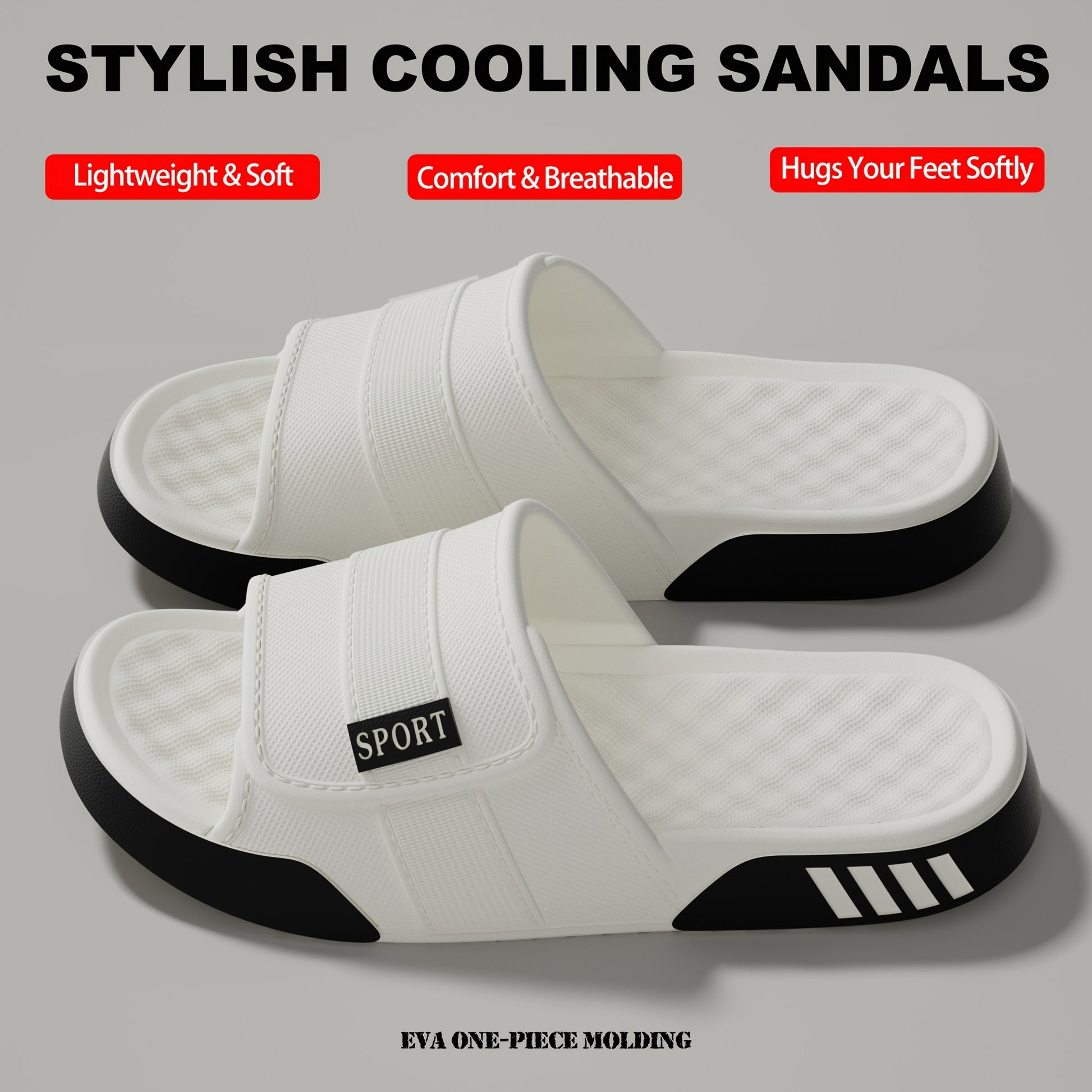 New Men'S Indoor And Outdoor Slippers, Home Shoes, Thick-Soled EVA Non-Slip Slippers, Stylish Thick-Soled, Silent, And Wear-Resistant - ayq