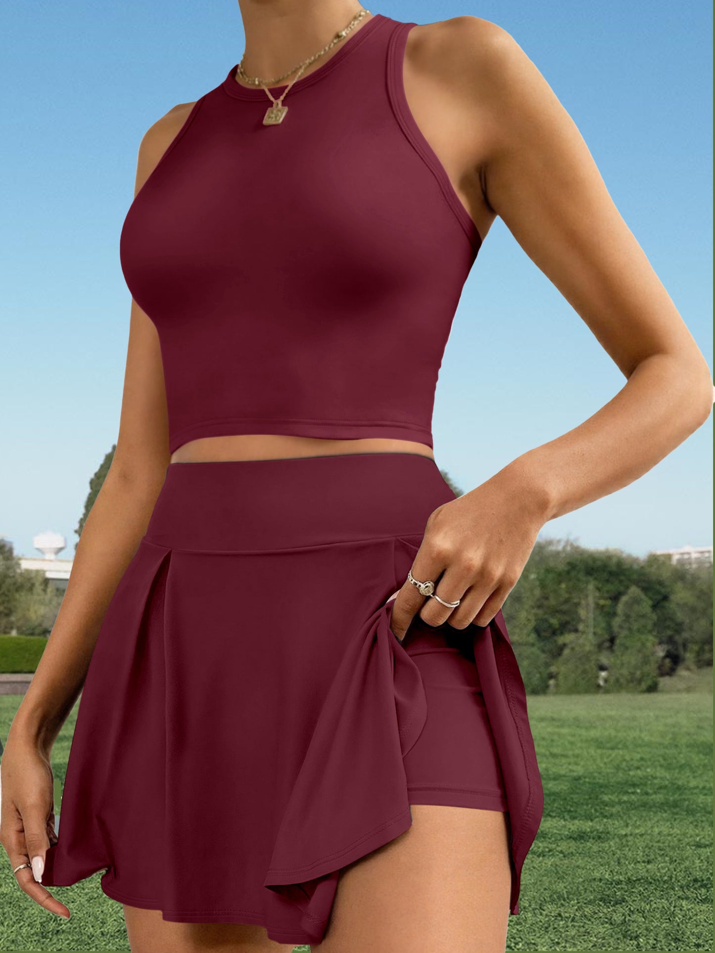 Women's Sleeveless Romper and Vest Set with Safety Shorts