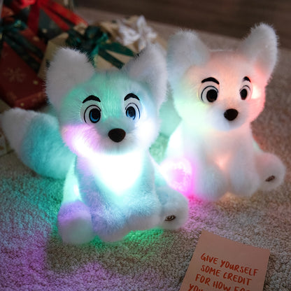 Illuminated Plush Fox Toy – Cuddly Stuffed Animal Featuring LED Light, Adorable Night Light for Room Decoration & Comfort Gift