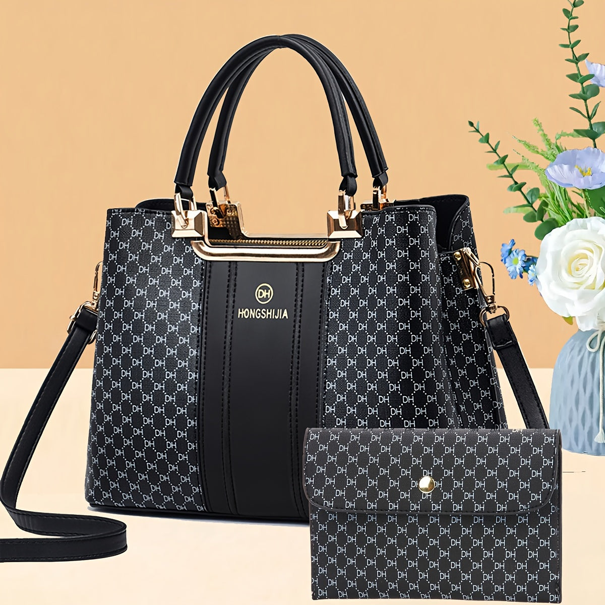 Women’s Stylish Large Capacity Retro Faux Leather Crossbody Set