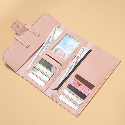 Customized Women's wallet, Women's long style, three fold flip cover, Korean version, small fresh student change pocket, multifunctional buckle wallet. Sending birthday gifts, souvenirs to girlfriends, friends