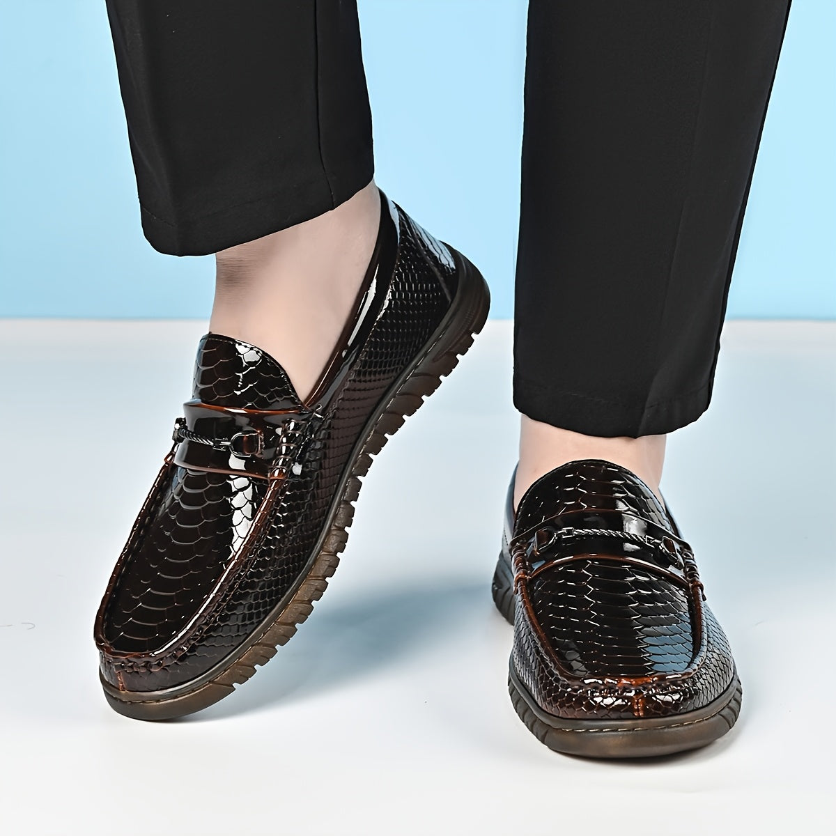 Men's Business Casual Loafers with Slip-Resistant Rubber Sole