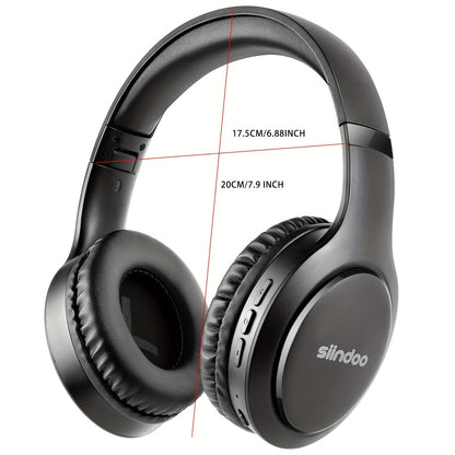 Siindoo JH919 Wireless Headset - 3EQ Sound Modes, High-Fidelity Stereo with Deep Bass - Lightweight, Foldable Design for Travel, Office Use, and Mobile Connectivity