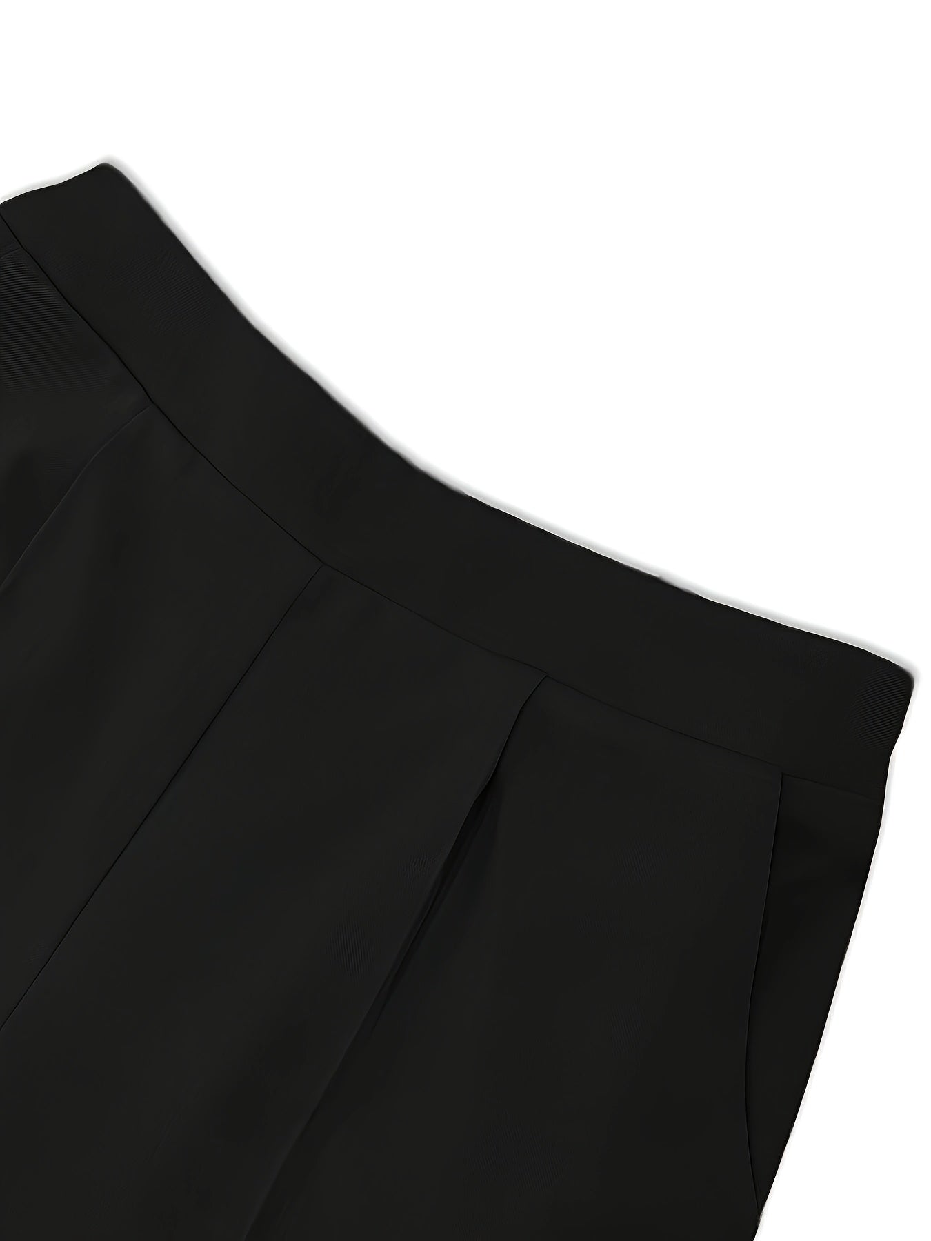 Women's Fashionable Set in Solid Color Top with Straight-Leg Pants, 2pcs Set for Elegant Style