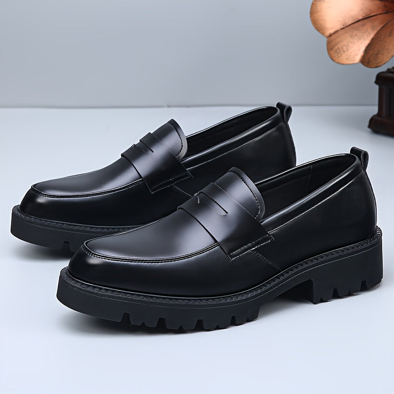 Men's Genuine PU Leather Business Casual Slip-On Shoes
