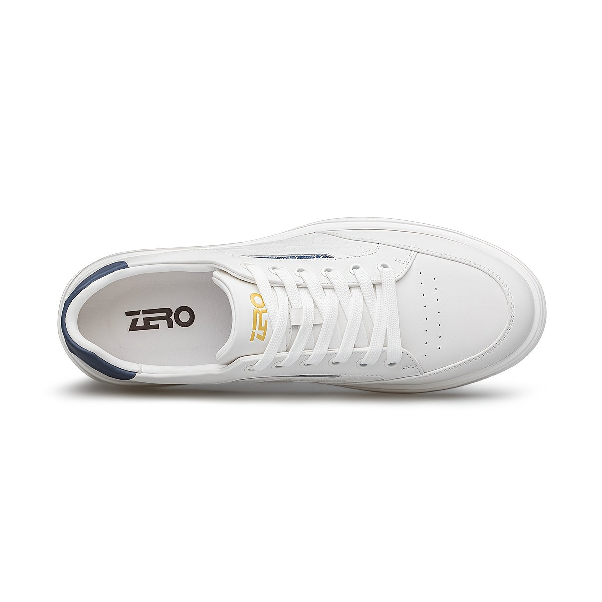 Men's White Cowhide Leather Sneakers Lightweight Casual Style