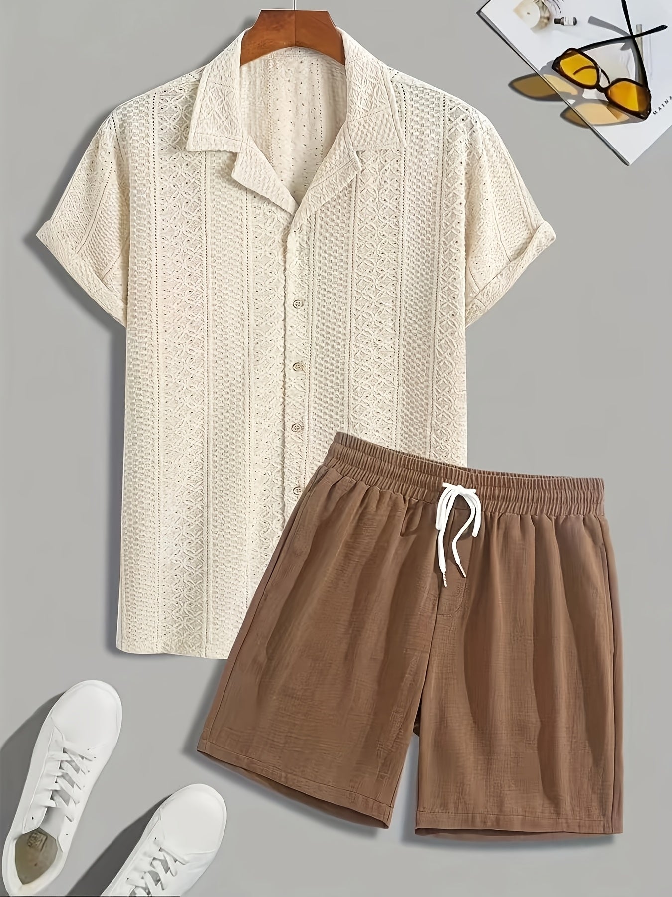 Men's Casual 2-Piece Jersey Set with Breathable Fabric
