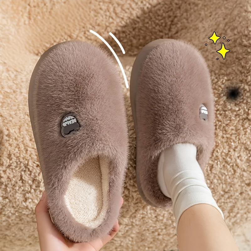 Cozy Plush Slippers for Men & Women - Winter Warm Indoor House Shoes with Non-Slip EVA Sole, Thick Cushioned Lining & Soft Round Toe - Unisex Slip-On Slippers for Home, Lounge, Bedroom (Men's & Women's Design), Slippers for G
