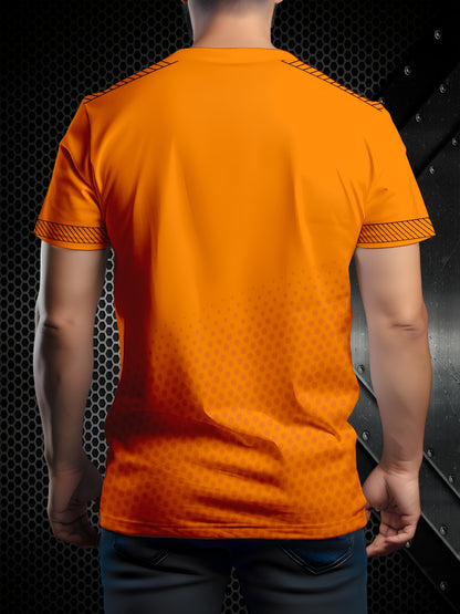 Men's Casual Breathable T-Shirt - Moisture-Wicking Lightweight Fabric, Regular Fit Round Neck, Solid Color for Outdoor  Casual Attire, Machine Washable, T-shirt Stylish, Vibrant Graphic Tee, Leisure Outfit, Classic Design, D
