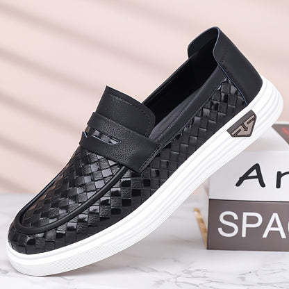 Men's Casual Slip-On Loafers in Microfiber Synthetic Leather