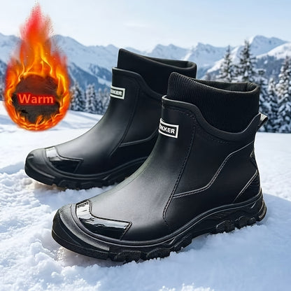 Men's Short PVC Rain Boots for Winter Outdoor Sports