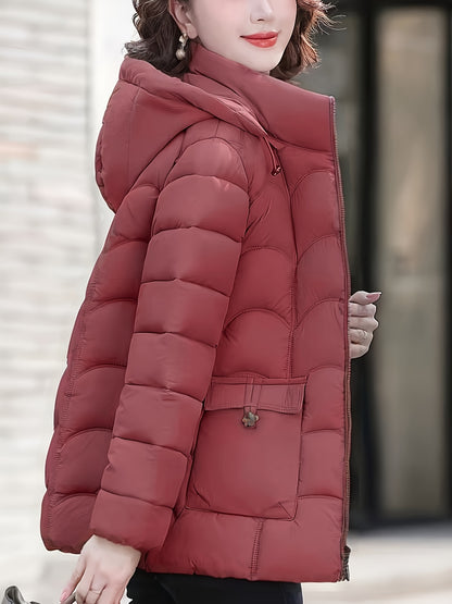 Women'S Elegant Winter Coat - Lightweight Thermal Jacket with Full-Zip Front, Long Sleeve Cold Weather Outerwear for Everyday & Formal Events - All-Season, Machine Washable Women'S Clothing, Ladies Winter Coats, Geometric Pat