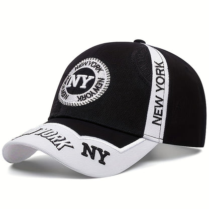 NY Embroidered Lightweight Baseball Cap with Adjustable Strap