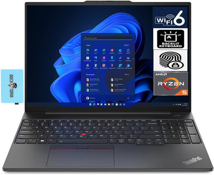 Lenovo Thinkpad E16 Gen 1 Business Laptop 16.0" WUXGA IPS Display 300 Nits (AMD Ryzen 5 7530U 6-Core 2.00Ghz, 16GB RAM, 512GB Pcie SSD, AMD Radeon, Backlit KYB, FP, Wifi 6, Win11Pro) W/Dockztorm Hub