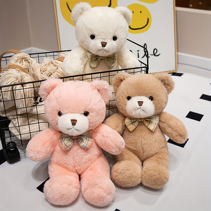 30cm/11.81in Teddy Bear Plush with Bow Tie Ribbon - // Kawaii, Huggable Cuddly Bear for Valentine's Gift, Birthday Present for &, Decor, Collectible Teddy Bear for &