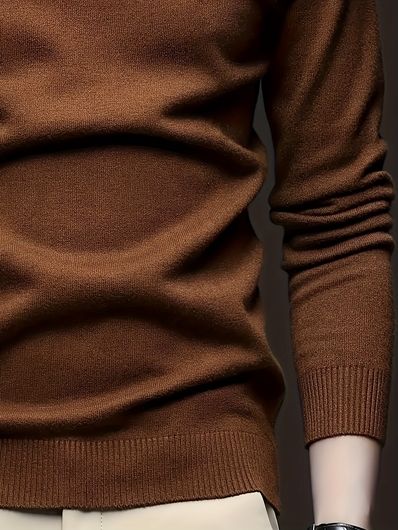 Men's Fall/Winter High Neck Viscose Sweater - Casual Skinny Fit
