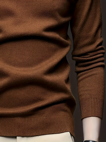 Men's Fall/Winter High Neck Viscose Sweater - Casual Skinny Fit