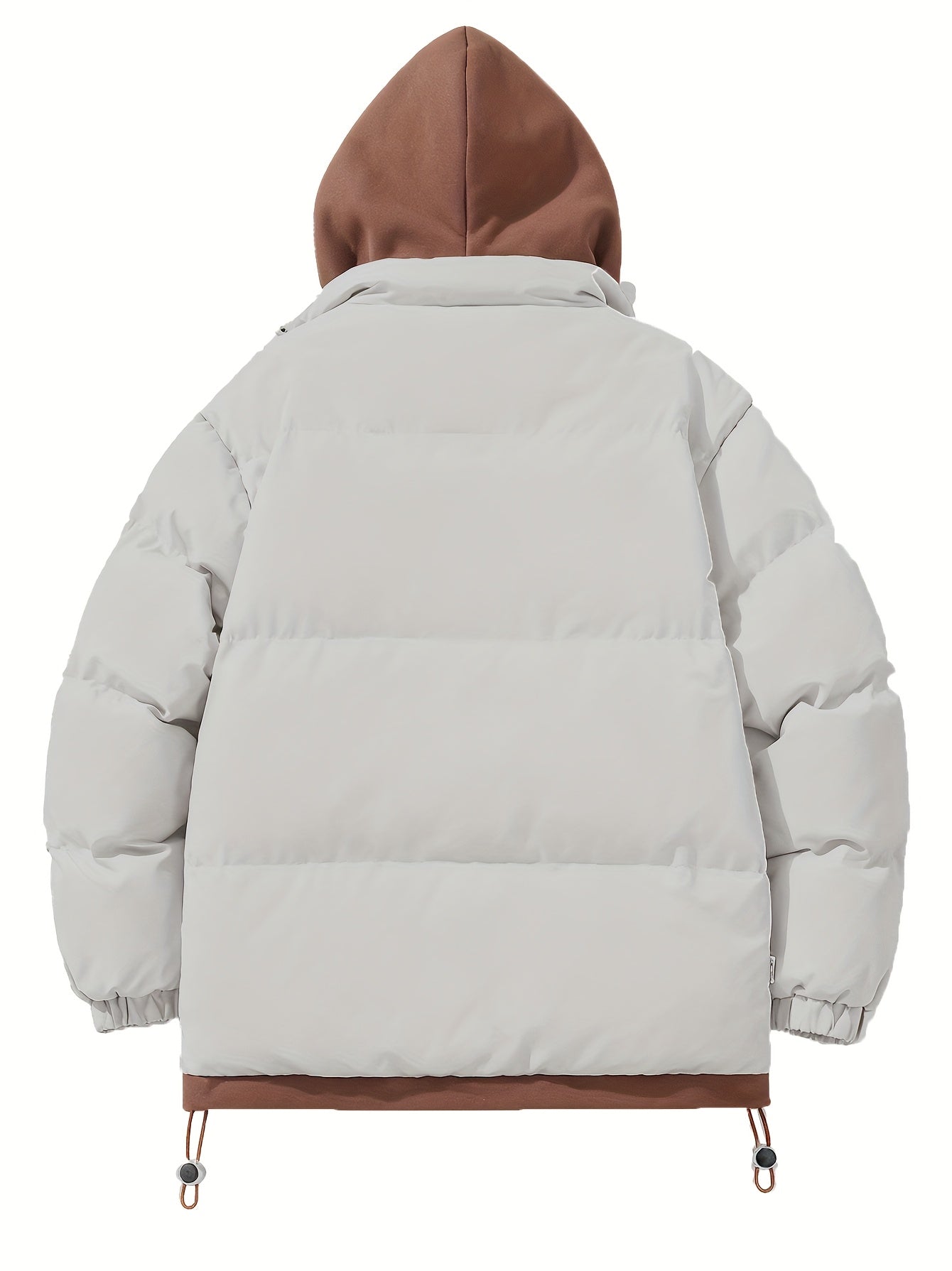 Men's Autumn and Winter Casual Fashion Faux Two-Piece Outerwear, Trendy Thickened Warm Comfortable Hooded Jacket