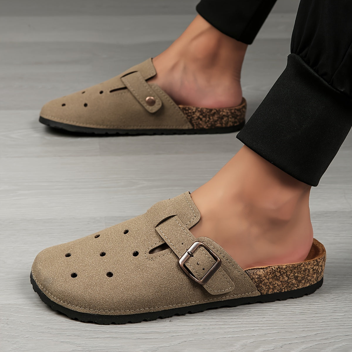 Men's Breathable Non-Slip Home Slippers with Microfiber Upper