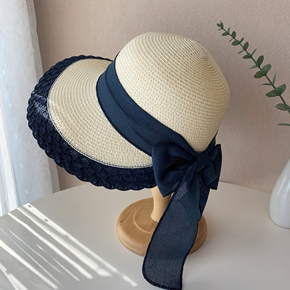 Women's Summer Straw Beach Hat with Moisture Wicking