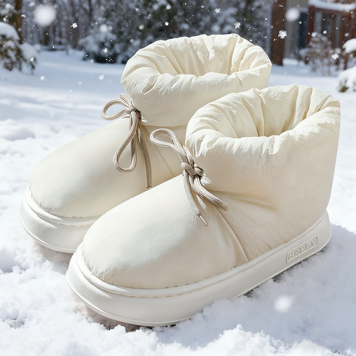 Men'S & Women'S Slip-On Snow Boots - Winter Warmth with Plush Lining, Soft Fabric Upper & Cushioned EVA Sole, Round Toe Short Ankle Boots for Indoor/Outdoor Use, Unisex Casual Footwear in Black/Gray/Navy Blue - All-Season Com