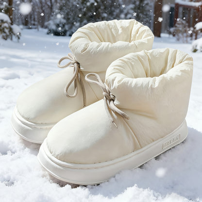 Men'S & Women'S Slip-On Snow Boots - Winter Warmth with Plush Lining, Soft Fabric Upper & Cushioned EVA Sole, Round Toe Short Ankle Boots for Indoor/Outdoor Use, Unisex Casual Footwear in Black/Gray/Navy Blue - All-Season Com