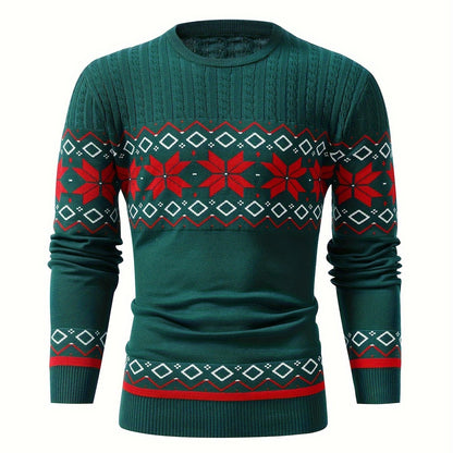 Men'S Jacquard Casual Knitted Warm Top